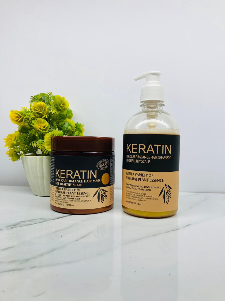 Keratin Hair Mask + Keratin Shampoo + SADOER Moisturizing mask Deal Of 3 Products